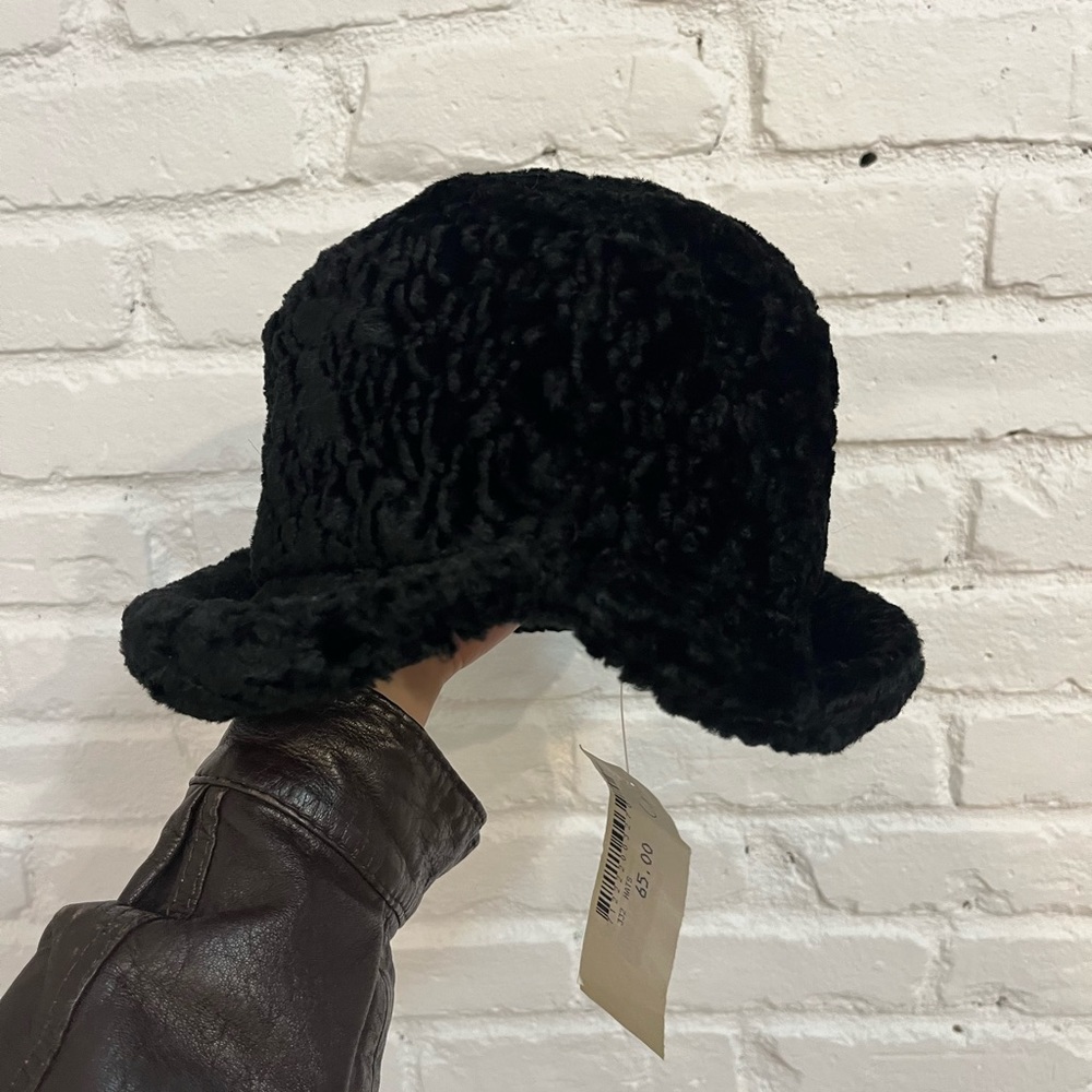 Black Fuzzy Bucket Hat